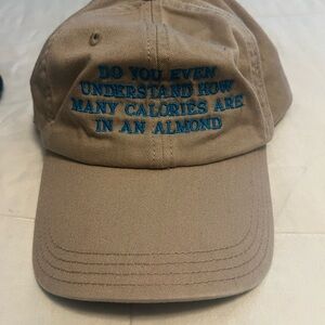 Tan Baseball Cap with Blue Embroidery NWOT